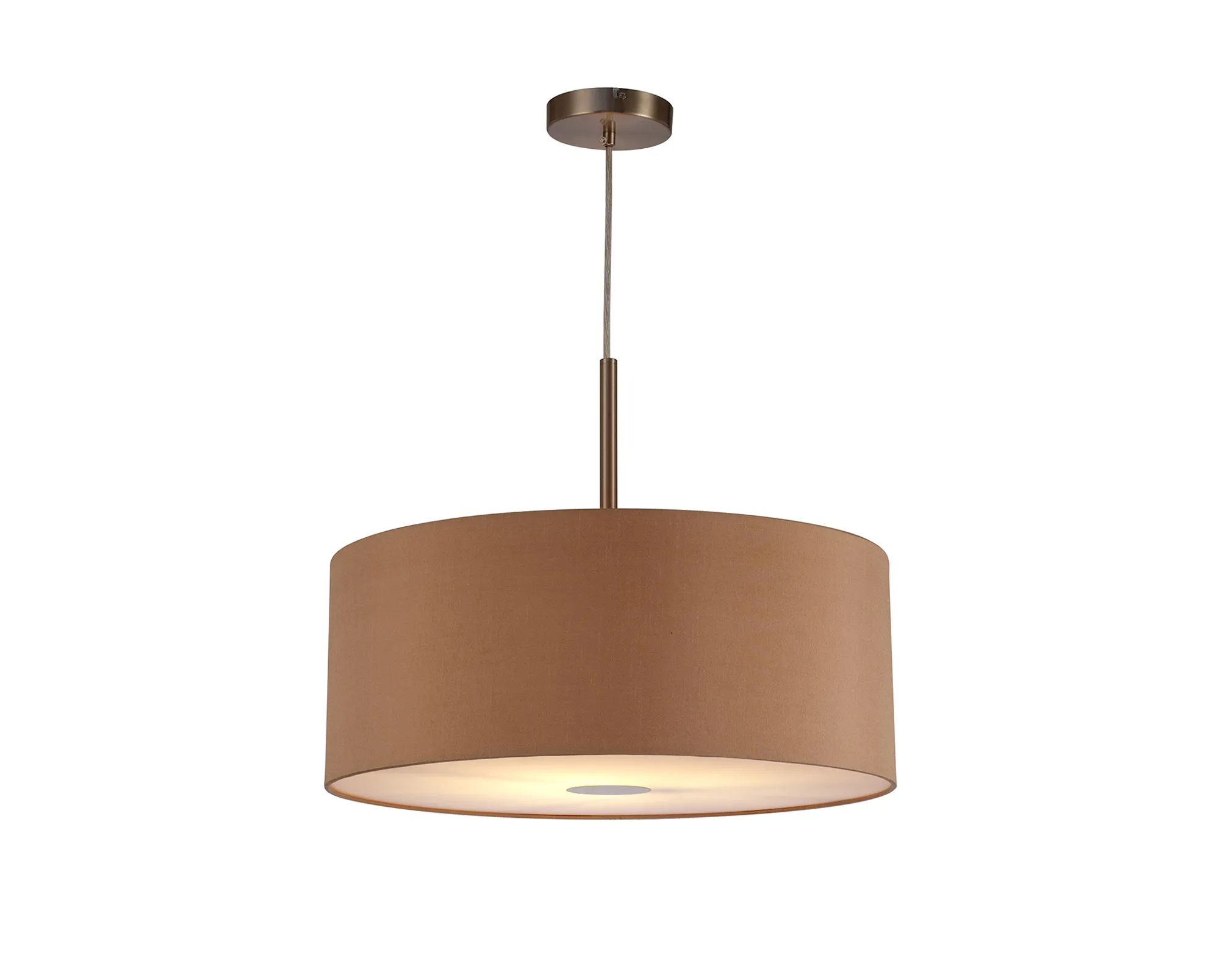 Baymont 50cm Pendant 1 Light Satin Nickel, Antique Gold/Ruby, Frosted Diffuser DK0308  Deco Baymont SN AG